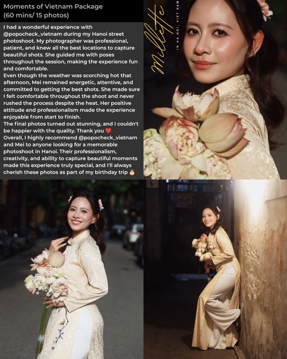 Woman in Ao Dai holding lotus flowers in Hanoi